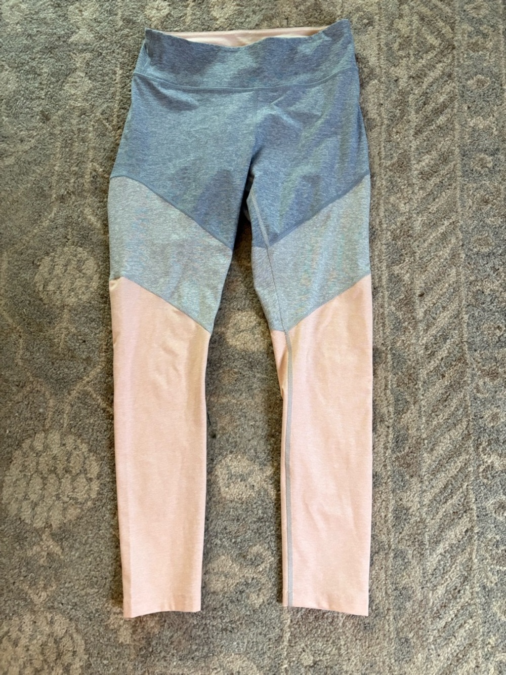 Outdoor Voices Colorblock High-Rise Leggings in Light Blue, Lavender & Cream